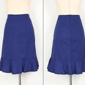 Women's Vintage Jody California Royal Blue Polka-dot Mermaid Style Skirt - M